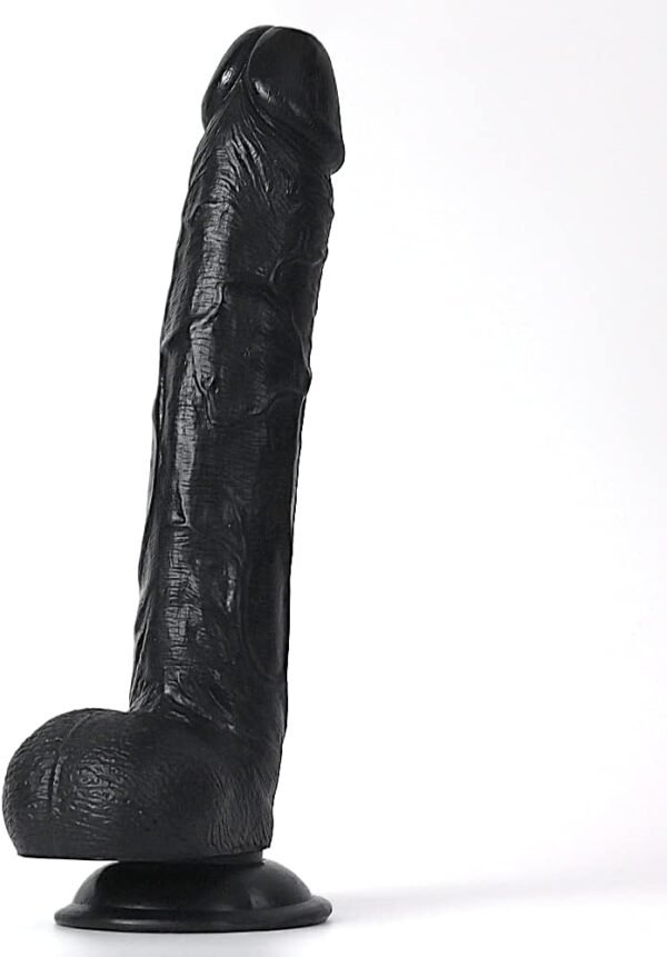 10 Inch Black Dildo Full Silicone For Female 2