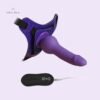 10 Vibrating Modes Strap on Harness Silicone Dildo (1)