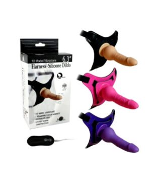 10 Vibrating Modes Strap on Harness Silicone Dildo