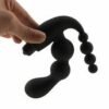 Anal Vagina Black Double Thrust Beaded Vibrator Anal Butt Plug 4