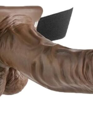 Chocolate Brown Hollow Strapon With Vibration and Balls 10