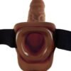 Chocolate Brown Hollow Strapon With Vibration and Balls 3