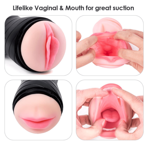 Double Ended Stroker Mouth And Pussy Vagina Oral Blow Job Masurbation Sex Toys
