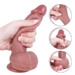 Dual-Layer Liquid Silicone Foreskin Dildo Suction Cup (6)