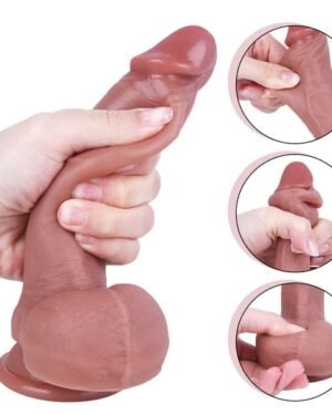 Dual-Layer Liquid Silicone Foreskin Dildo Suction Cup (6)