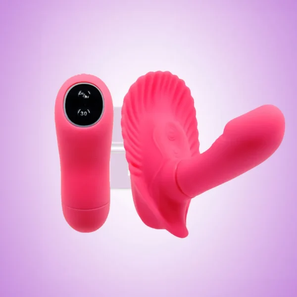 Fancy Wireless Remote Control Clamshell Panty Anal + Pussy Vibrator