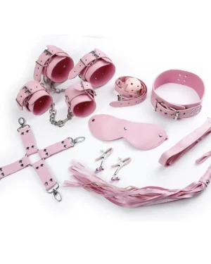 Full Leather BDSM SEX KIT Pink Color