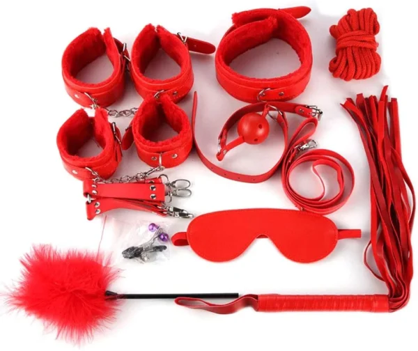Full Leather BDSM SEX KIT Red Color