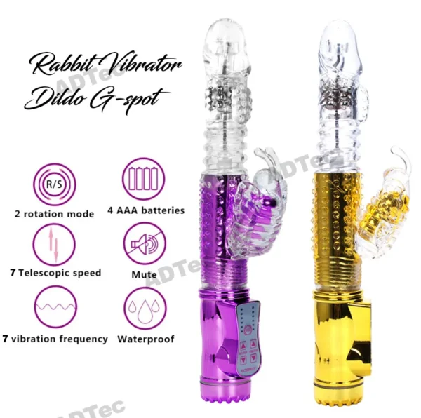Rechargeable Jack Rabbit Thrusting Dildo Vibrator (7)